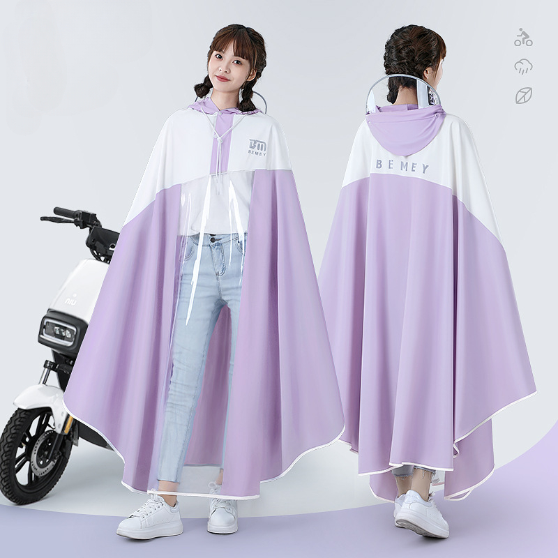 Cycling Rain Jacket Commute - ポータブル自転車レインコートファッショナブルな透明大きなつばレインコート電動スクーターオートバイレインコートサイクリング機器