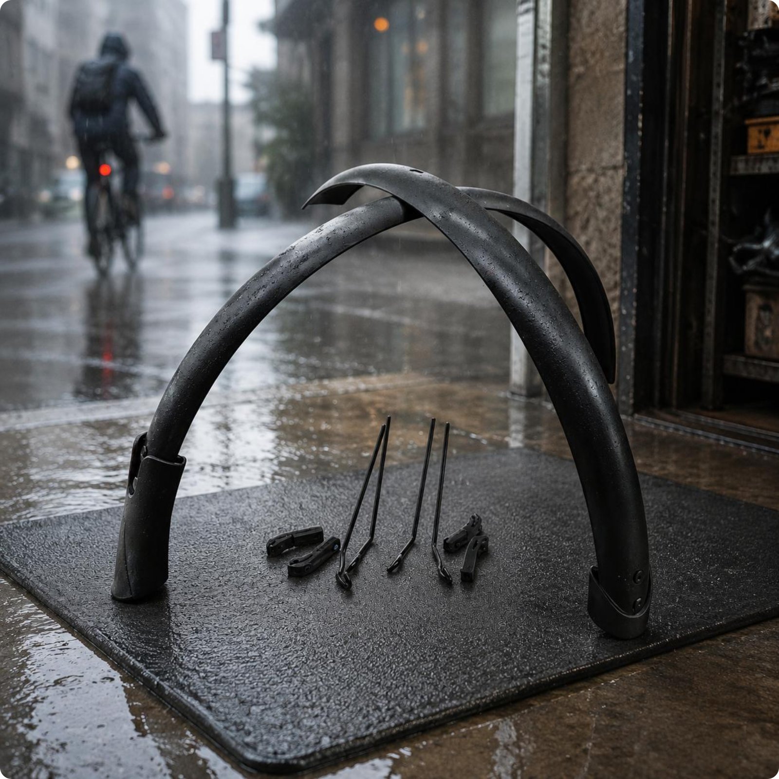 Fender Mudguard Set - 451 ホイールマッドガードセット 錆びにくいアルミニウム製バイクマッドガード 軽量でフルカバー ロードライディング用