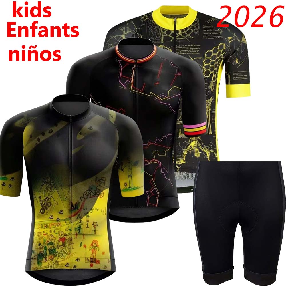 Cycling Commuter Clothing - キッズフランスツアー2026サイクリングジャージセット ウォウト・ヴァン・アールト 男の子 女の子 サイクリング子供服 ロードバイクシャツスーツ