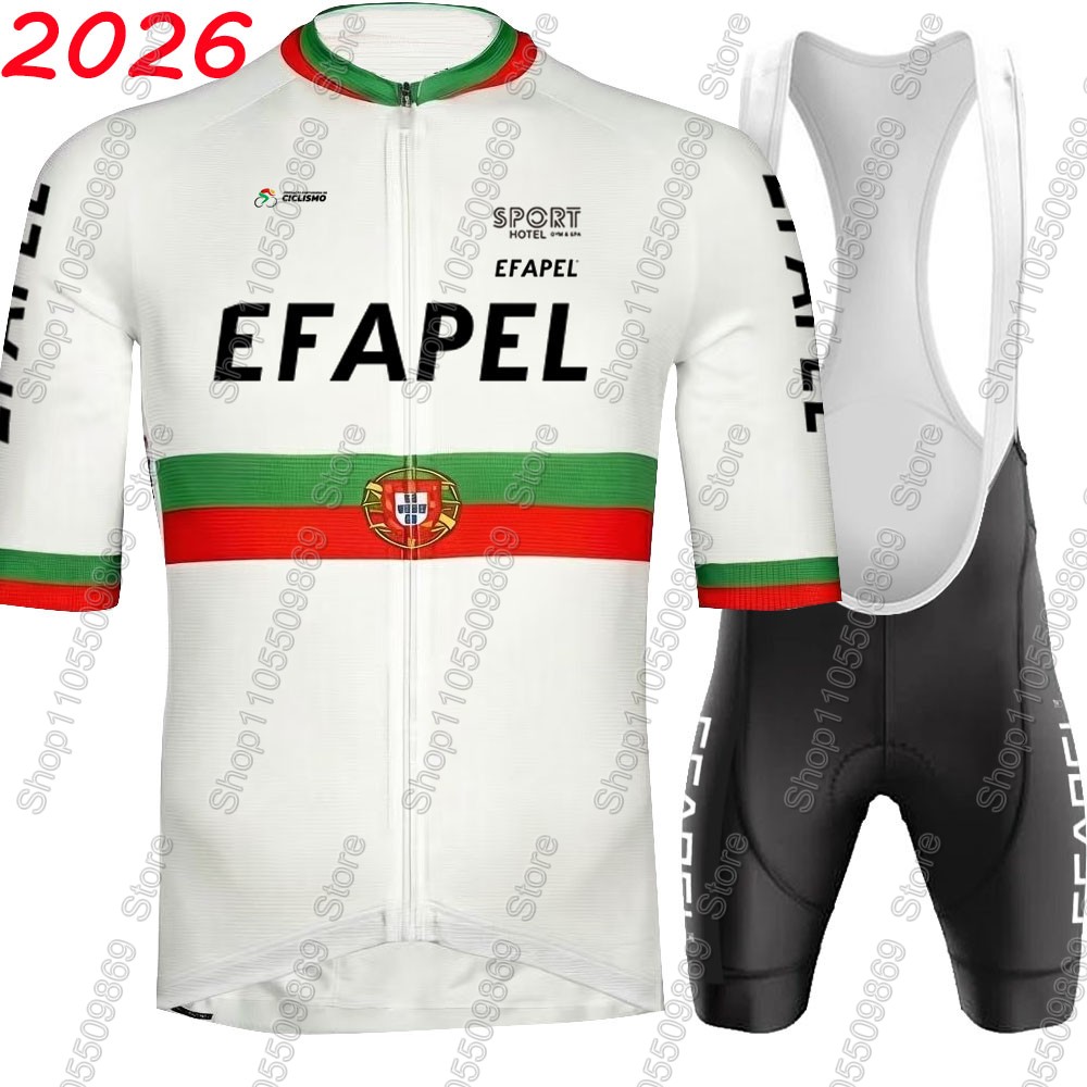 Cycling Commuter Clothing - ポルトガル 2026 エファペルチームサイクリングジャージセット夏の自転車服キットロードバイクシャツスーツ自転車ビブショーツ MTB マイヨ