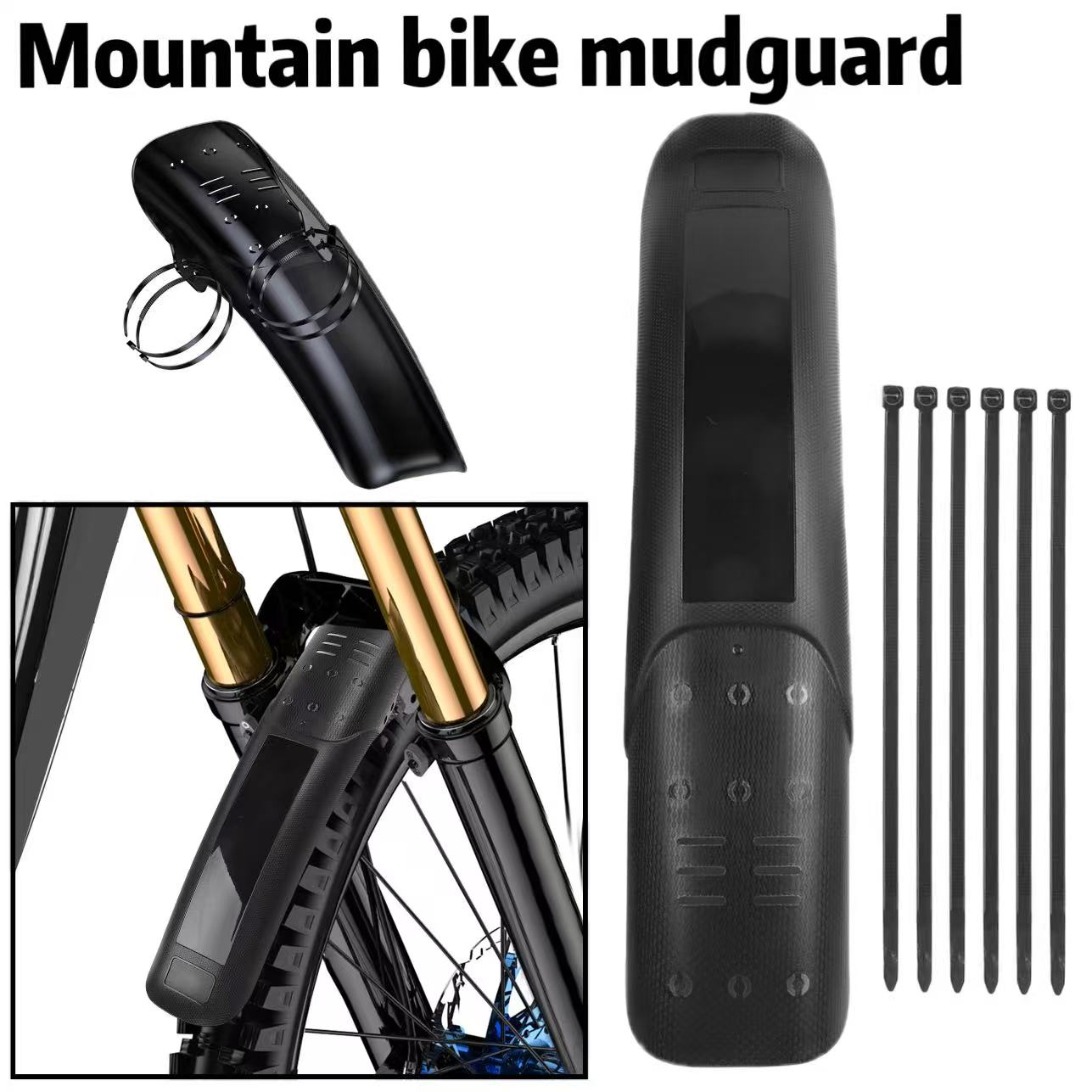 Fender Mudguard Set - 屋外サイクリングバイク用マッドガードセット 簡単に取り付けられるバイク用マッドガード 簡単な取り付け フロントフォーク用の効果的な飛沫防止