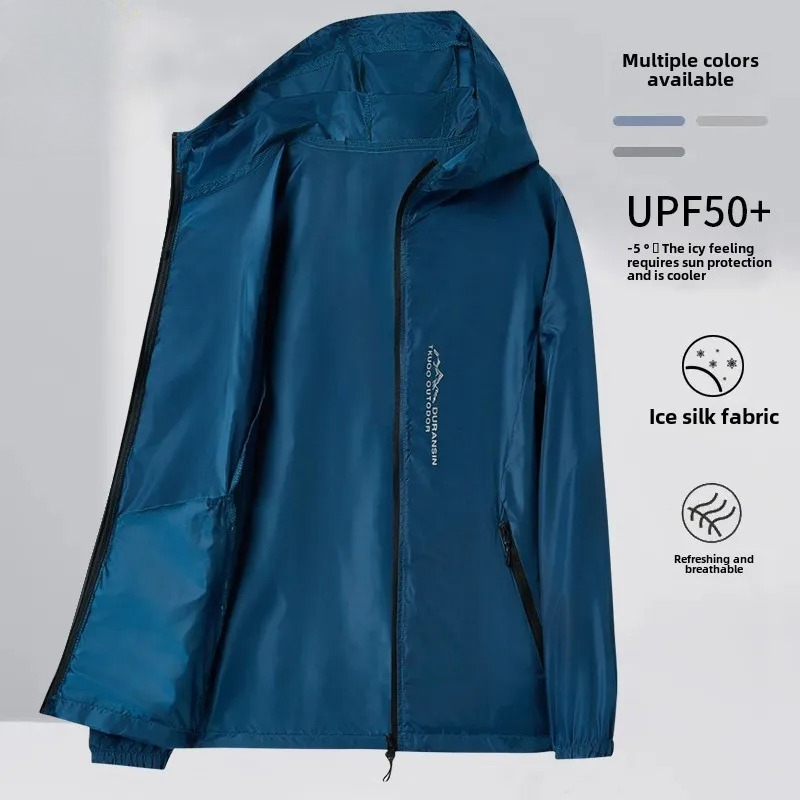 Cycling Commute Jacket - 夏のメンズ日焼け止めジャケット超軽量アイスシルク通気性 UPF50+UV 耐性サイクリングコート都市通勤屋外ハイキングジャケット