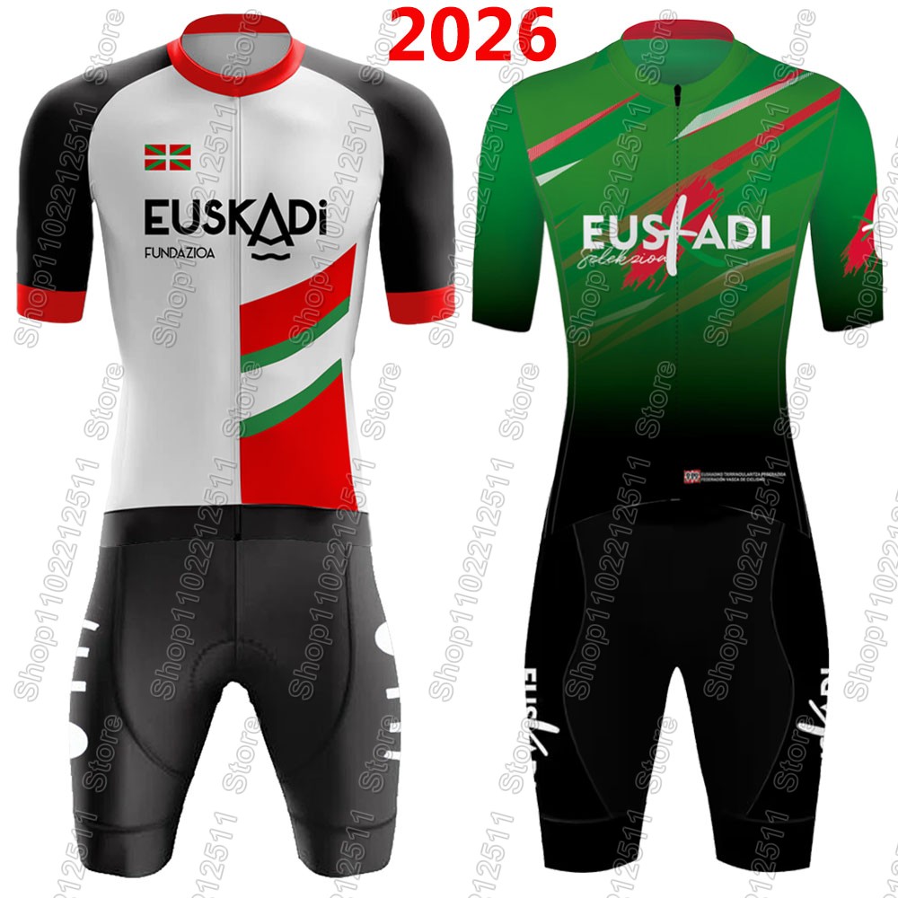 Cycling Commuter Clothing - Euskadi チームサイクリングジャージ 2026 セット夏スペイン自転車服ロードバイクシャツスーツ自転車ビブショーツ MTB Ropa