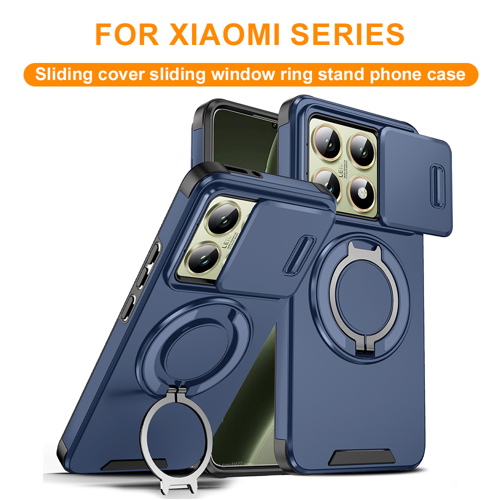 Kickstand Adjustable - Xiaomi 14T Pro用 マグネット式耐衝撃360度保護ケース ° 回転式リングキックスタンド耐衝撃保護ケース内蔵磁気プレート