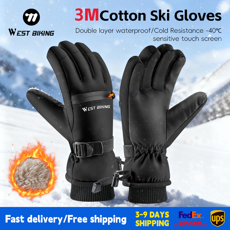 Winter Cycling Commute Gear - WEST BIKING 3M コットン スキーグローブ 冬用