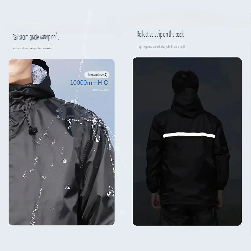薄型レインコートセット夏防水男性と女性レインコートパンツスー - Cycling Rain Jacket Commute のレビューと価格