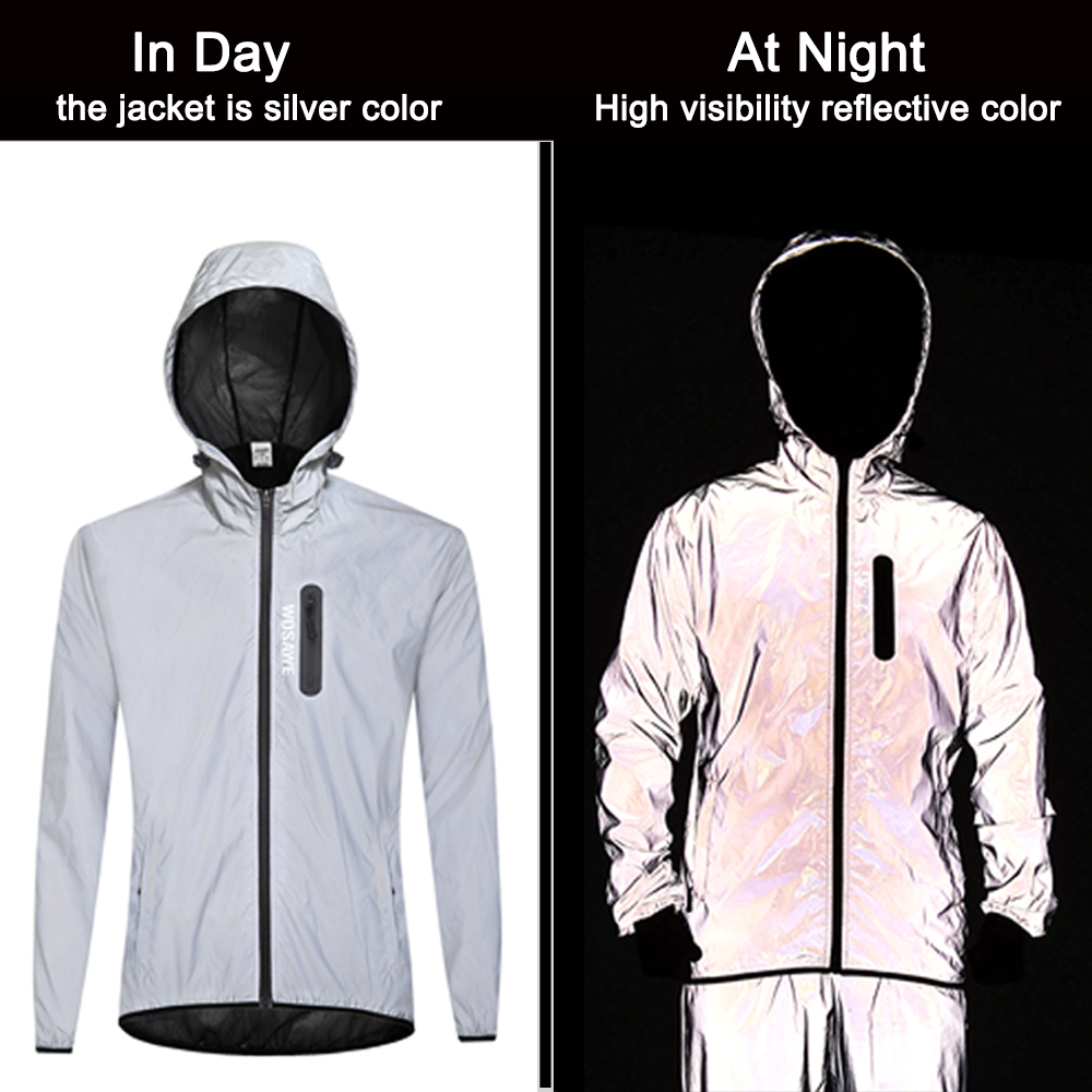 WOSAWE メンズ完全反射ジャケット屋外軽量ウインドブレー - Cycling Rain Jacket Commute のレビューと価格