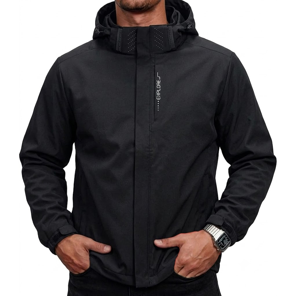 メンズ防水タクティカルウィンドブレーカージャケット、取り外し - Cycling Rain Jacket Commute のレビューと価格