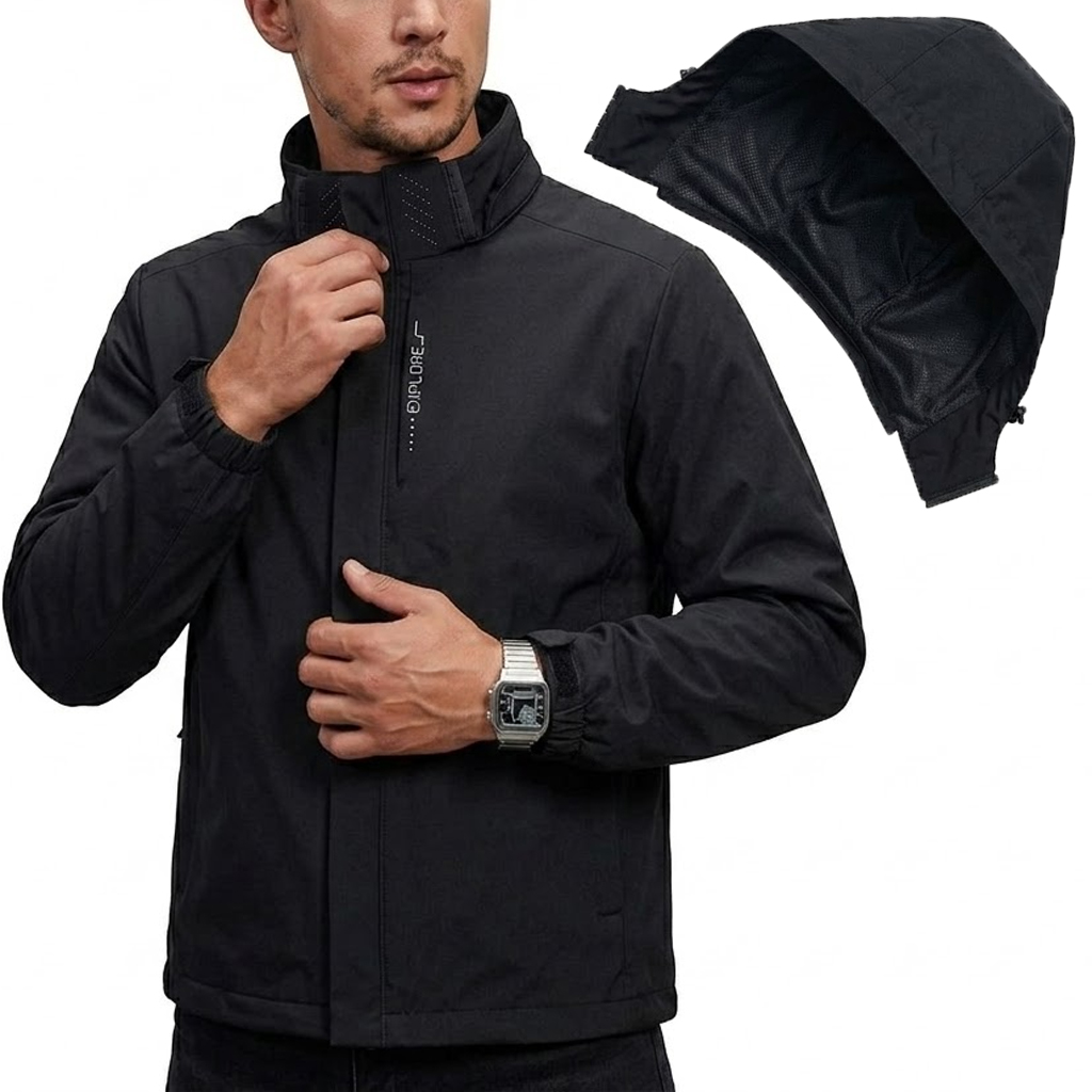 メンズ防水タクティカルウィンドブレーカージャケット、取り外し - Cycling Rain Jacket Commute のレビューと価格