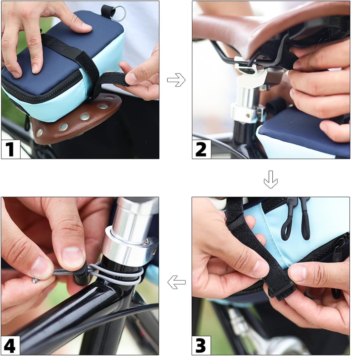 拡張可能な大容量自転車シートバッグ シート下防水サドルパック - Waterproof Cycling Commute のレビューと価格